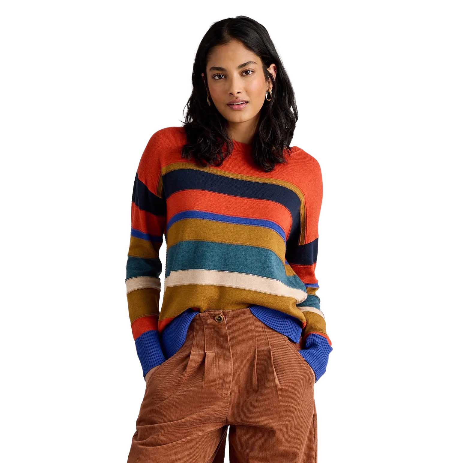 White Stuff Olive Stitch Stripe Jumper